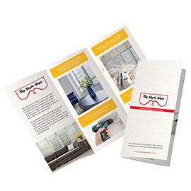 new brand color scheme trifold brochure